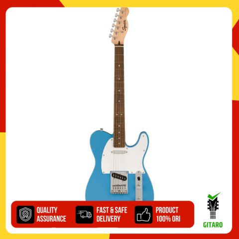 Gitar Squier Sonic Telecaster Electric Guitar White Pickguard Laurel FB California Blue