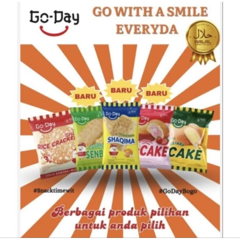 

Go Day Rice Crackers Senbei Shaqima Custard strawberry Cake