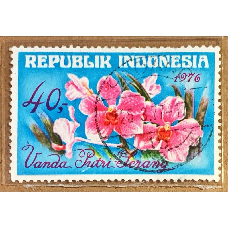 

(BA) PRANGKO INDONESIA 1976 ANGGREK RP.40,- USED.