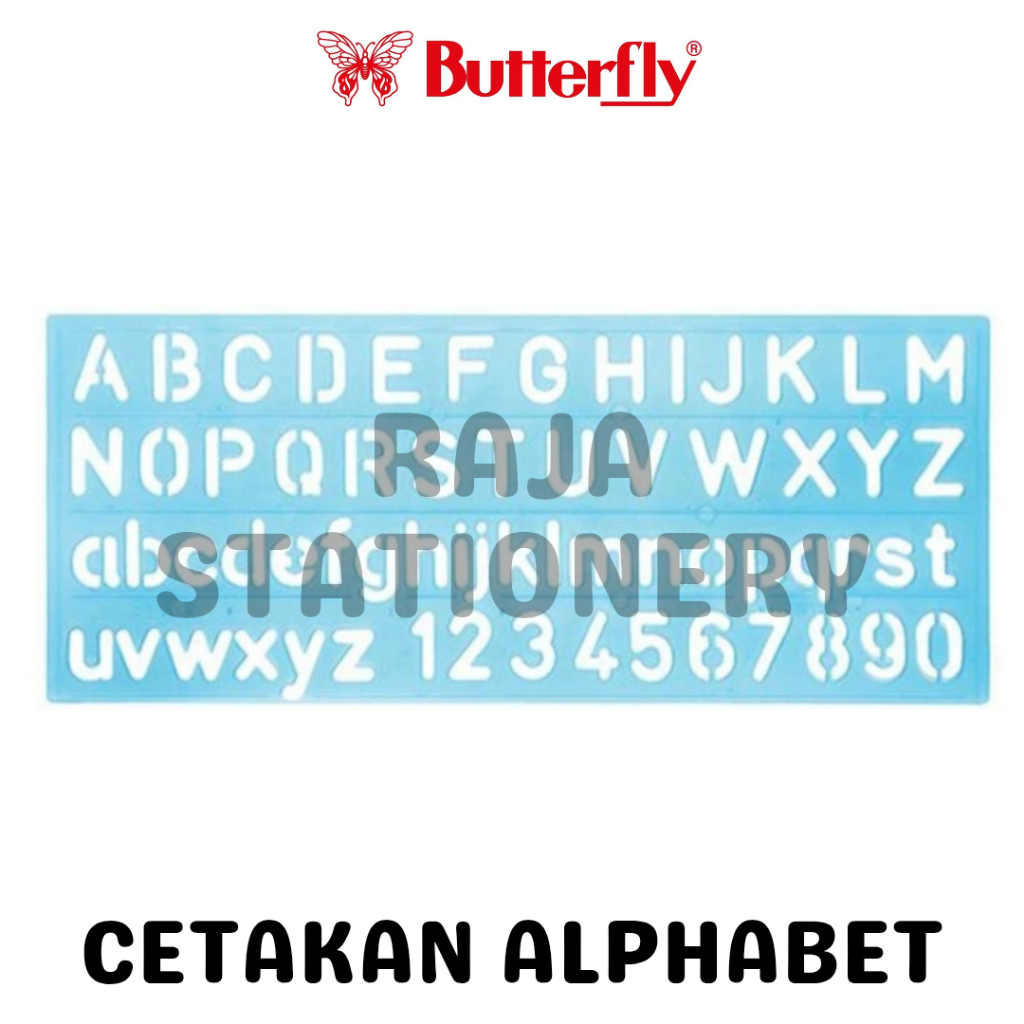 

Butterfly Ruler Alphabet & Wording Templates / Penggaris Cetakan Huruf Alfabet Butterfly HA-300 HA300