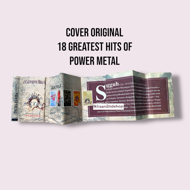 Sampul / Cover Kaset Pita 18 Greatest Hits Of Power Metal Original