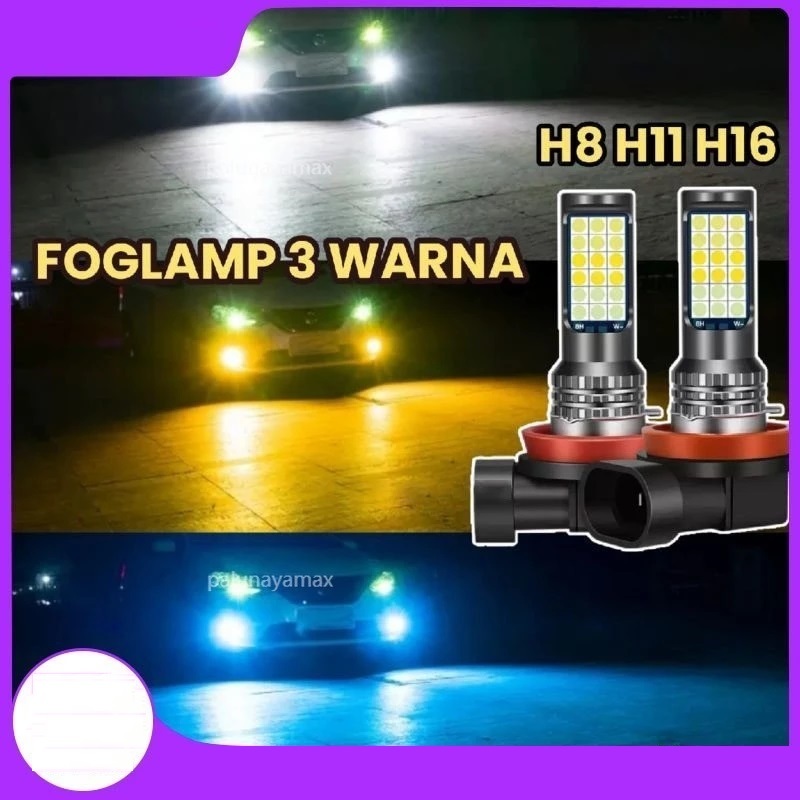 LED FOGLAMP 3 WARNA H8 H11 H16 AVANZA XENIA CALYA SIGRA AGYA AYLA ERTIGA JAZZ BRIO ROCKY RAIZE YARIS