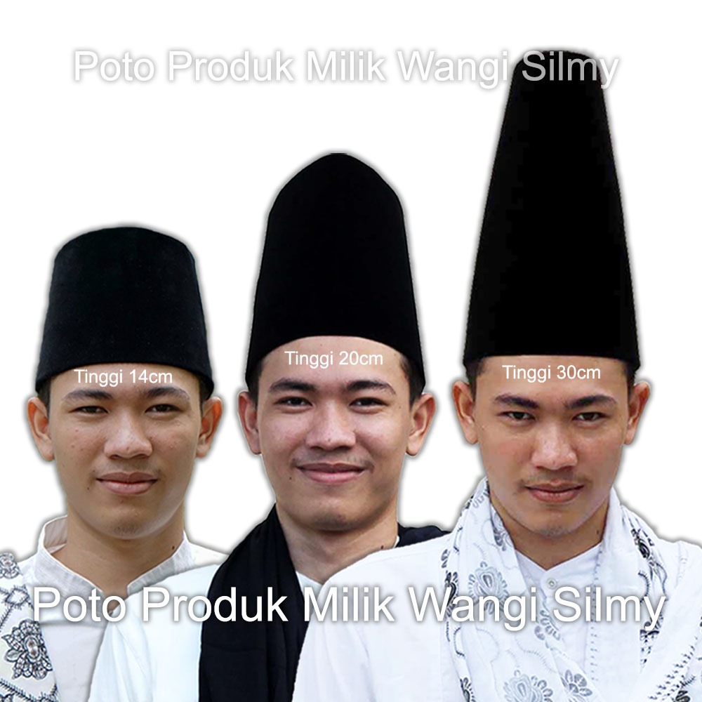 Songkok Hitam Polos Tinggi 14cm - Peci Kopiah Songkok Presiden