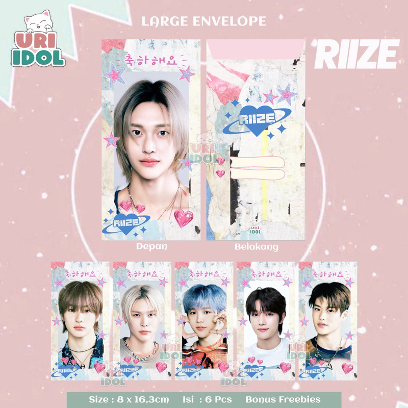 

AMPLOP RIIZE - 6 PCS - AMPLOP KPOP AMPLOP LEBARAN - AMPLOP NATAL - AMPLOP CHRISTMAS - AMPLOP ANGPAU - AMPLOP IMLEK - AMPLOP HARI RAYA