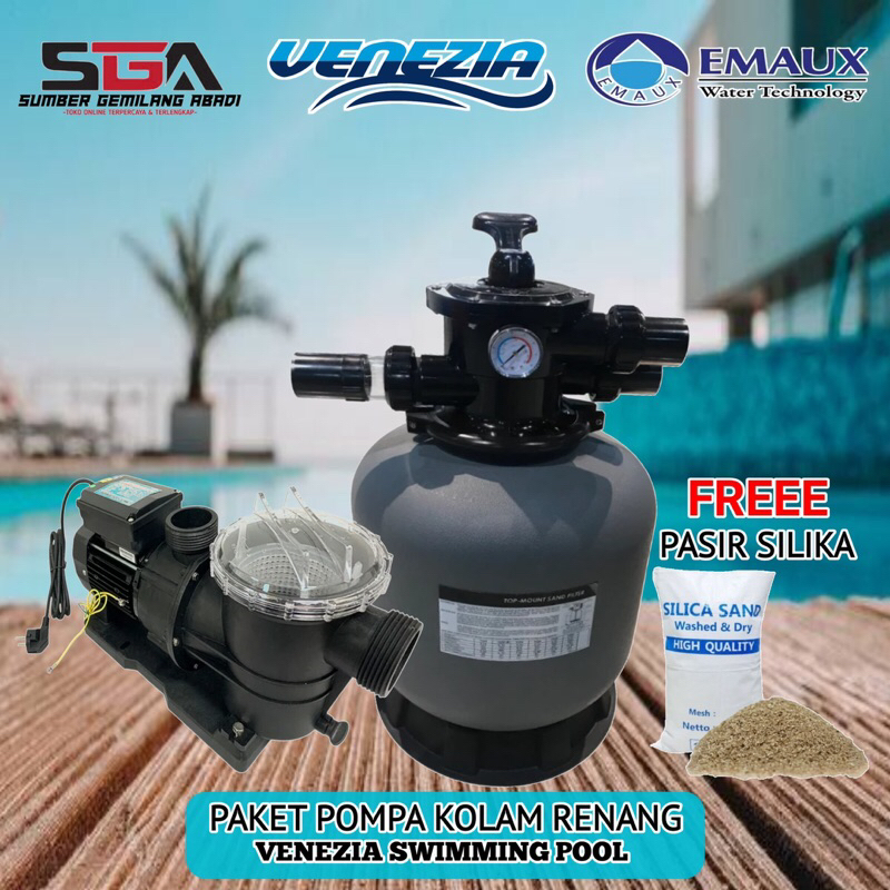 Paket Pompa 1/2HP STP50 Kolam Renang Venezia Dan Filter Kolam 16inch