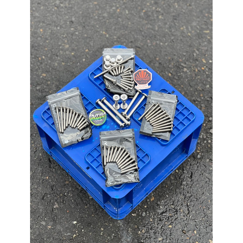 Baut L mesin tiger megapro glpro stenlis 304 propart baut L mesin stenlis slim / trepes full set bau