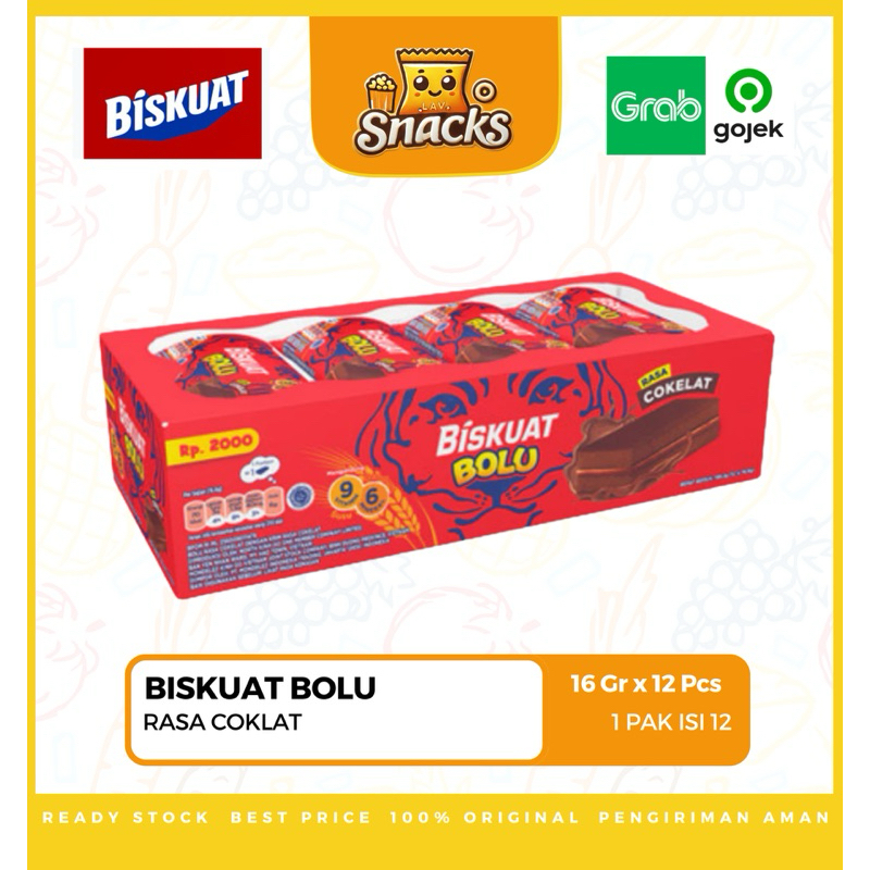 

Lav.Snacks︱Biskuat Bolu Coklat 16GR - 1 PACK