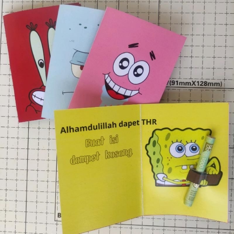 

Amplop Kartu 3D Amplop Lebaran THR Unik Spongebob Toy Story Barbie FF Free Fire