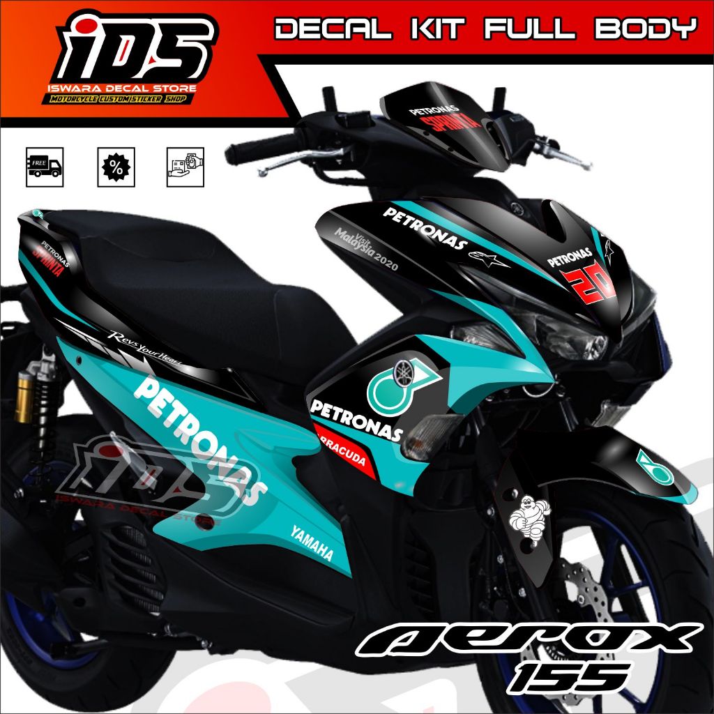 Decal Aerox 155 Full Body Striping Aerox 155 old Stiker Aerox 155 Full Body Petronas