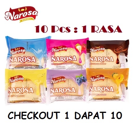 

[10 Pcs] Narosa Roti Lembut Roti Isi Halal Rasa Cokelat Nanas Keju Strawberry Blueberry Susu Vanilla