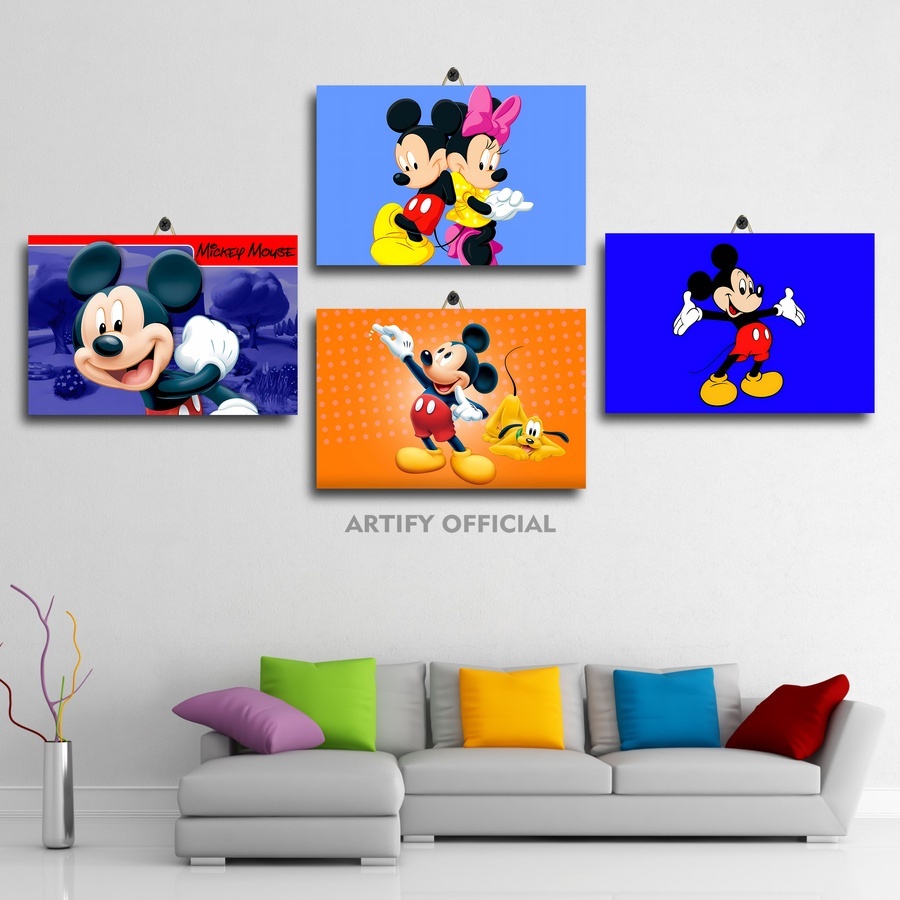 Hiasan Dinding Animasi Wallpaper Mickey Mouse 3D | Dekorasi Untuk Kamar | Hiasan Kamar |PN0/KV31I