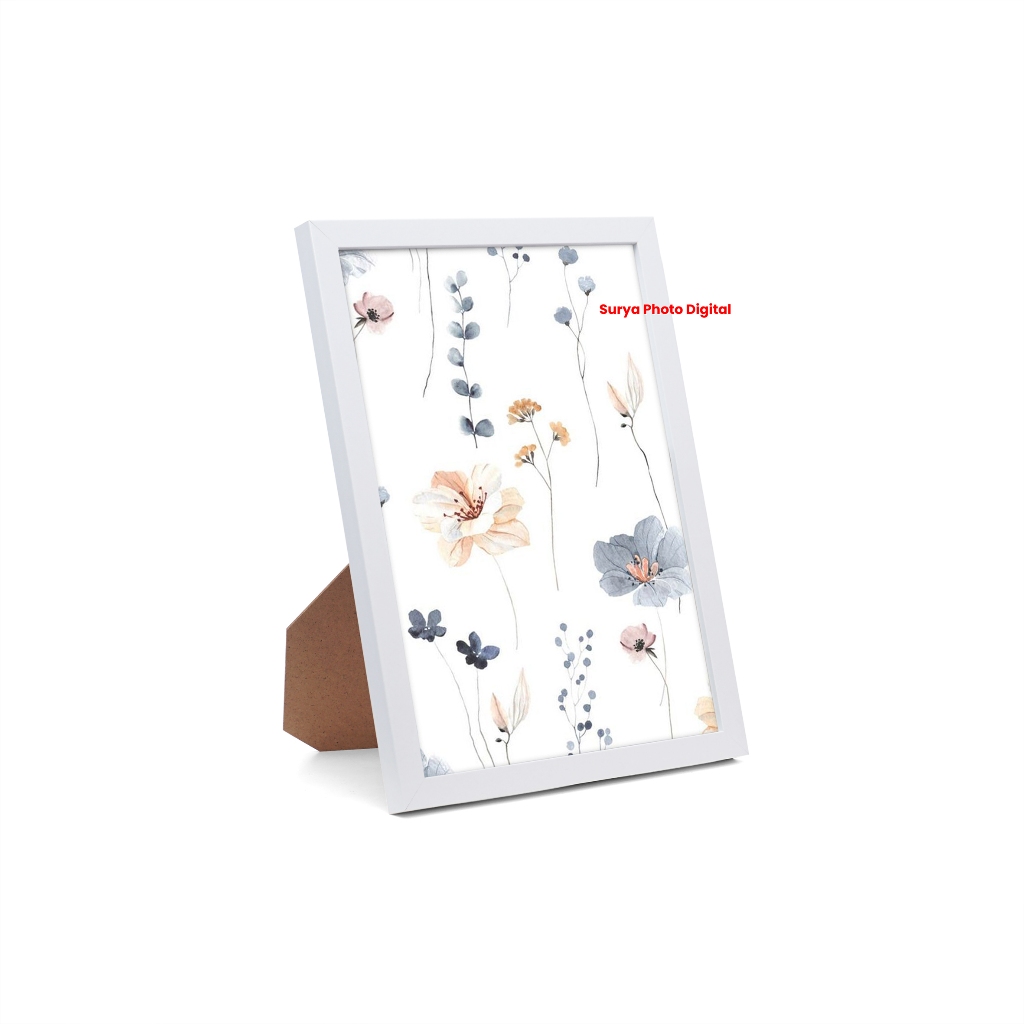 Frame Bingkai Pigura Foto Ukuran A4 (21 x 29,7 cm) Minimalis Warna Putih / White