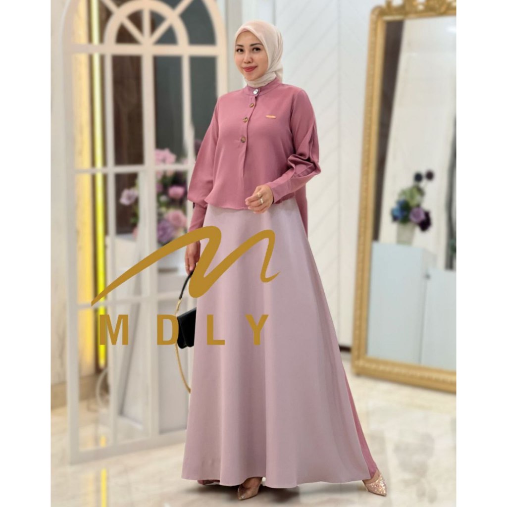 MDLY Eliza Dress/Fiory Dress/Gemma Dress Gamis Wanita Muslim Polos Elegan Premium