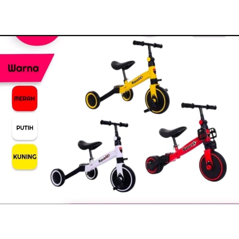 SEPEDA RODA 3 ANAK BALITA BALANCING BIKE 2 RODA