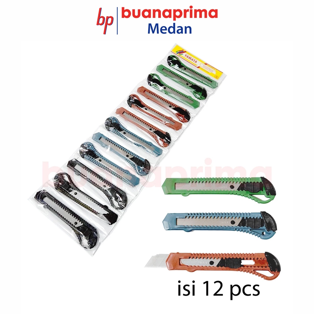 

Cutter Yamata Besar per 12 pcs Pisau Papan Renteng Pemotong Rentengan Renteng