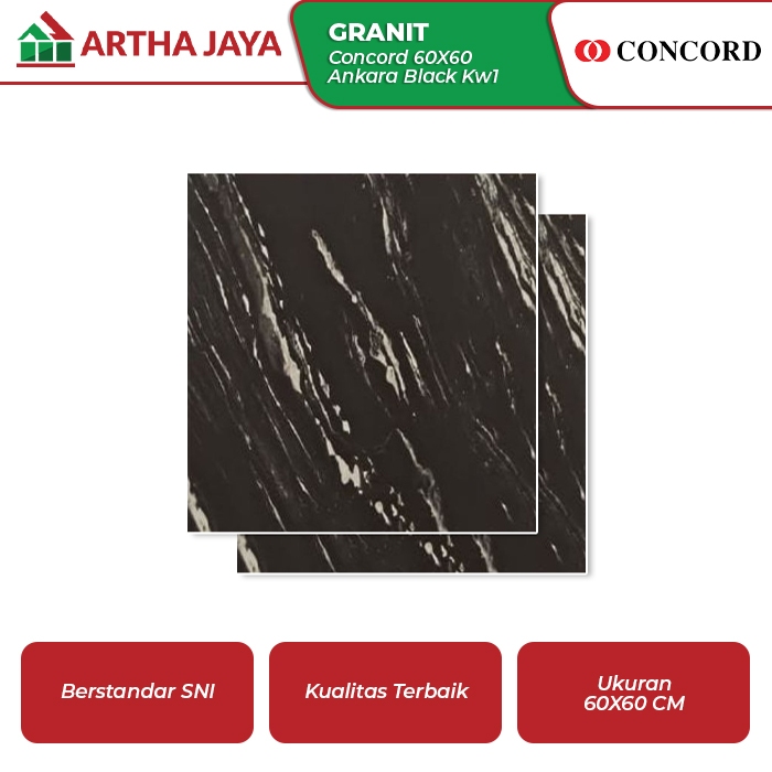 CONCORD Granit Lantai 60X60 ANKARA BLACK KW1 @1.44