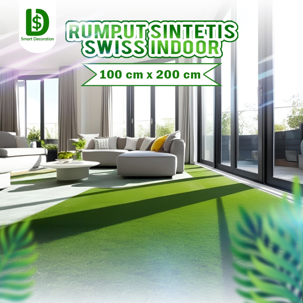 Rumput Sintesis Swiss Indoor Ukuran Rumput Sintetis 100x200 cm