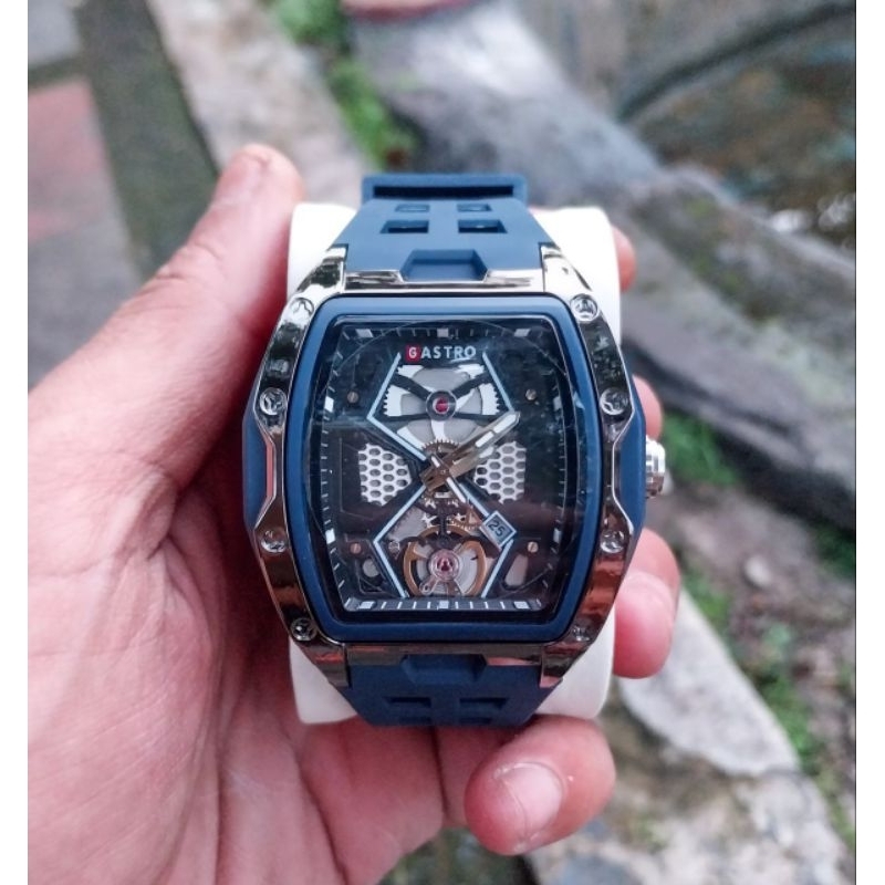 Jam Tangan Chrono GASTRO RM4 DB30 Full Rubber Anti Air • FREE 1 JAM TANGAN •