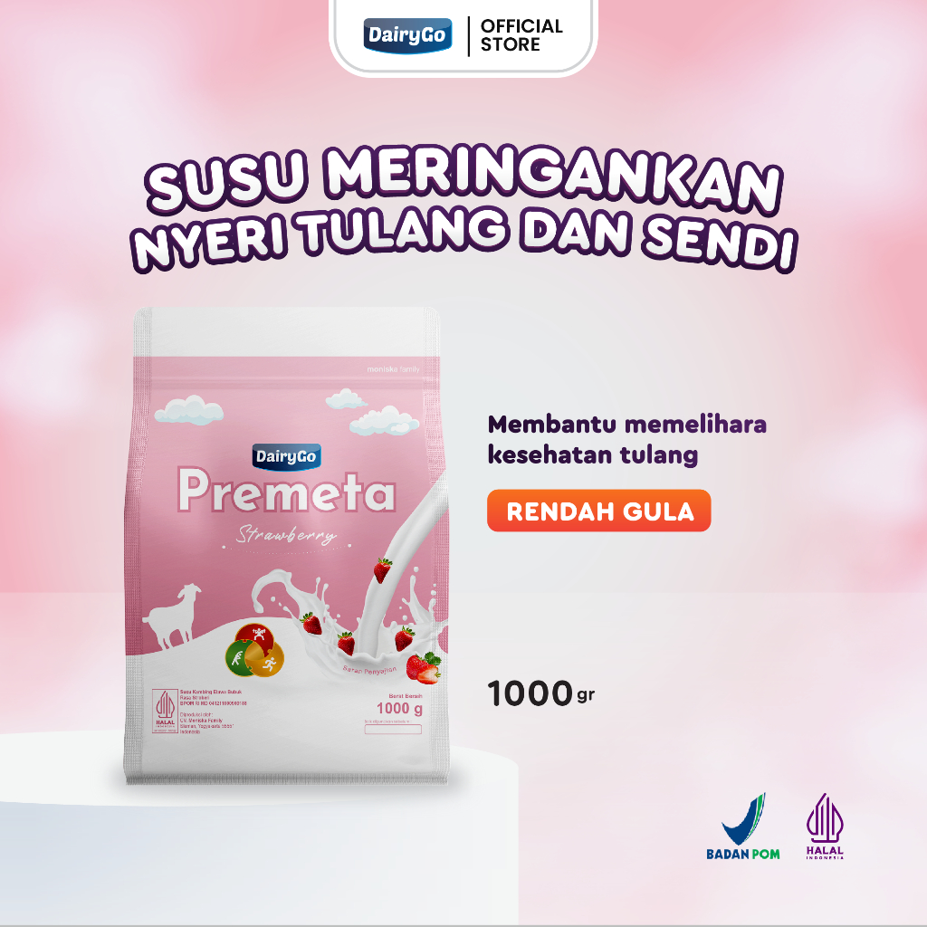 

Susu Kambing Etawa Bubuk 1 Kilogram - Premeta Strawberry - Susu Keluarga Sehat