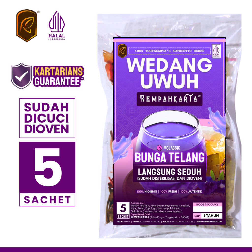 

REMPAHKARTA Wedang Uwuh Bunga Telang (5 Sachet)