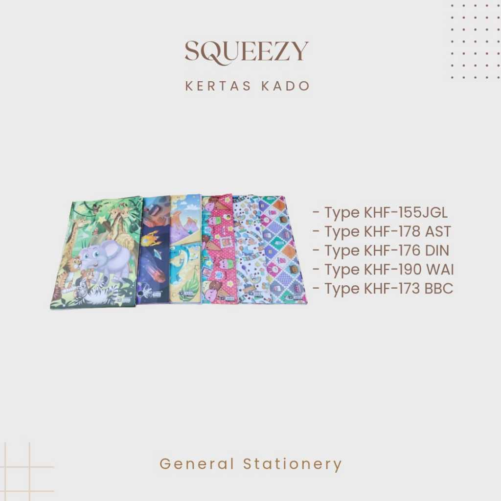 

Kertas Kado SQUEEZY / kertas kado lucu ( Per 2 Lembar )