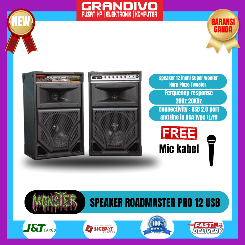 Speaker Aktif Roadmaster Kd Pro 12 USB 20Hz 20KHz - GRANDIVO