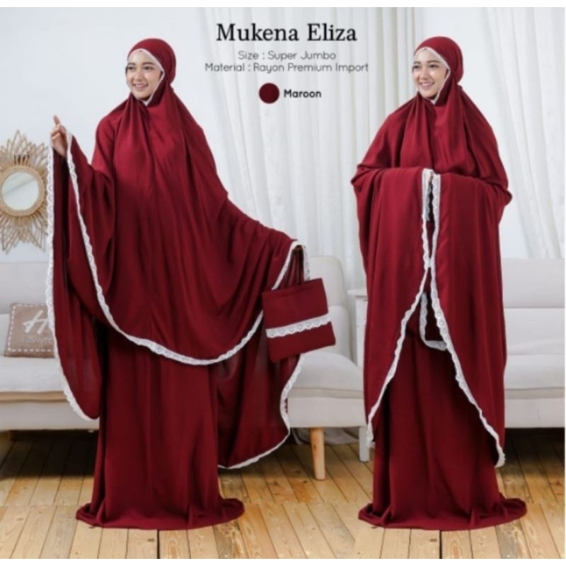 Mukenah Dewasa Polos Jumbo Mukenah Traveling Renda bonus tas cantik