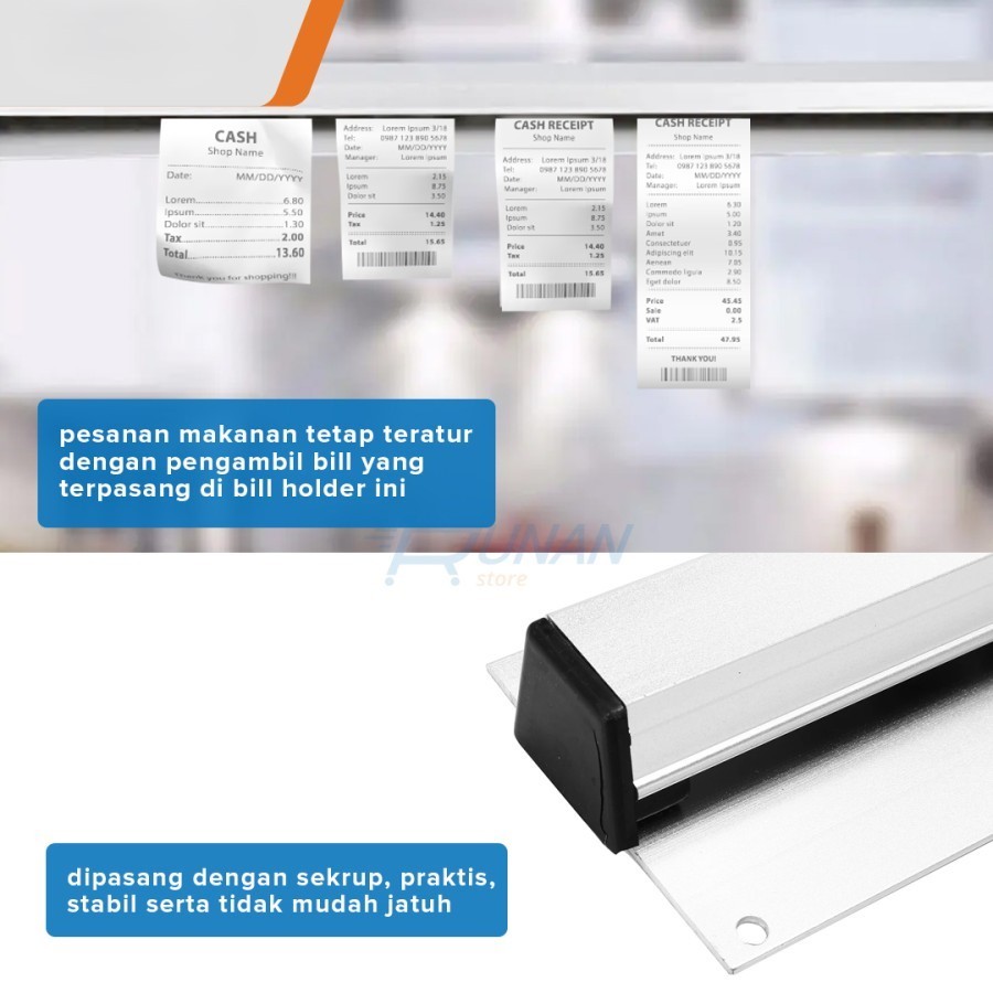 

NEW PENJEPIT BON BILL HOLDER JEPITAN NOTA RESTAURANT BILL GRABBER 70CM - 100CM RT17