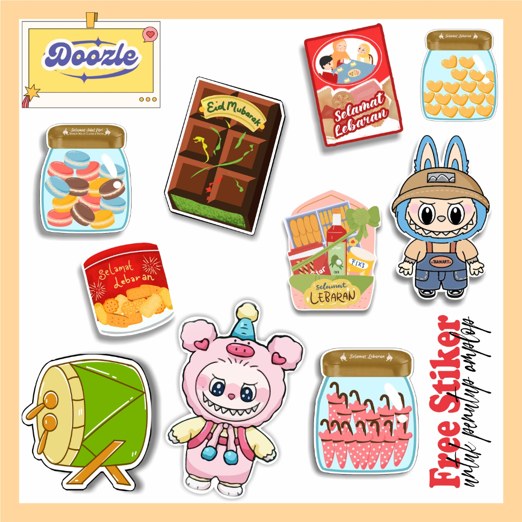 

Doozle | Amplop Lebaran 3D karakter lucu unik 5-10 PCS/PAK