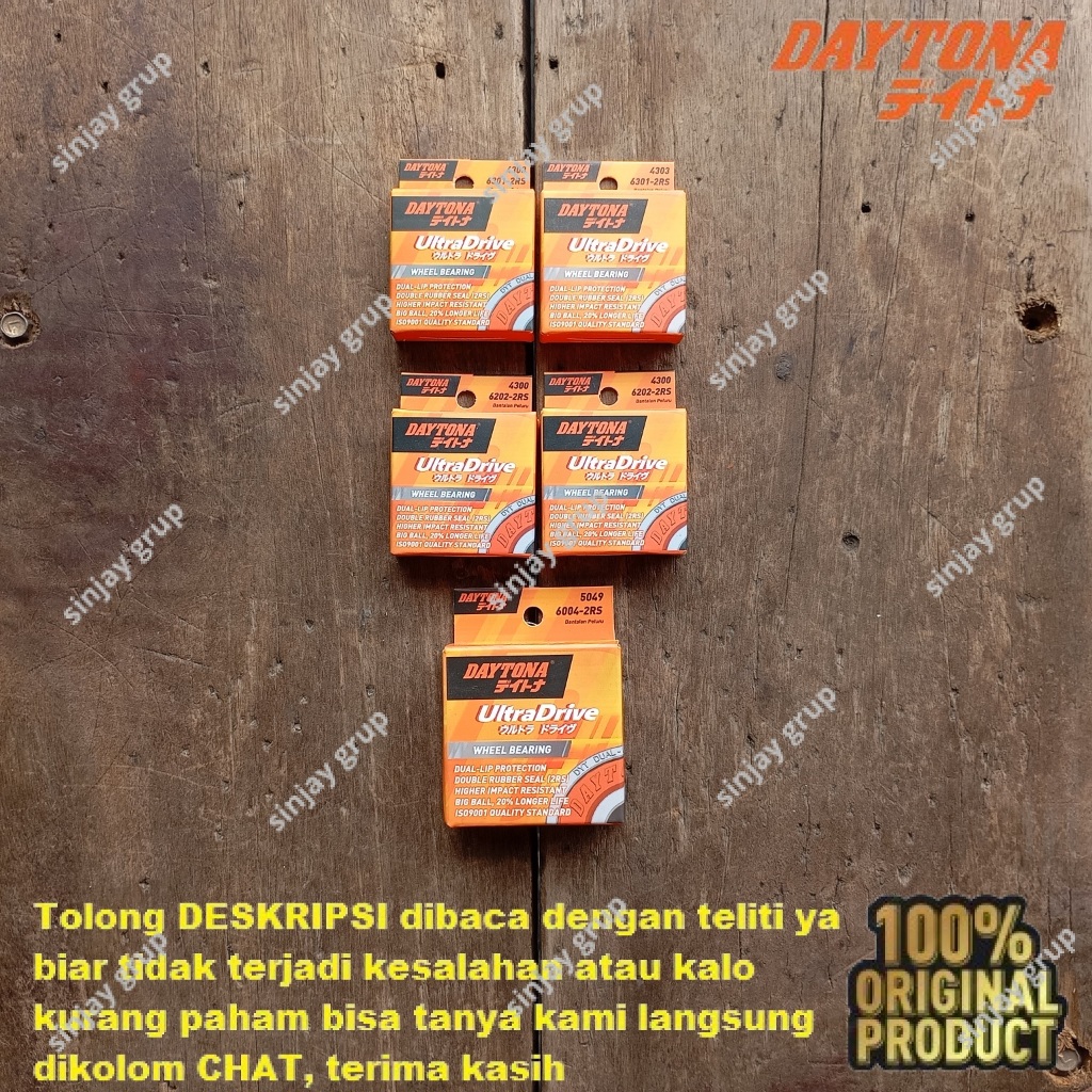 Daytona Paket Bearing Laher Roda New Vixion NVL NVA VXN 150 Depan Belakang Gear Gir Asli Original