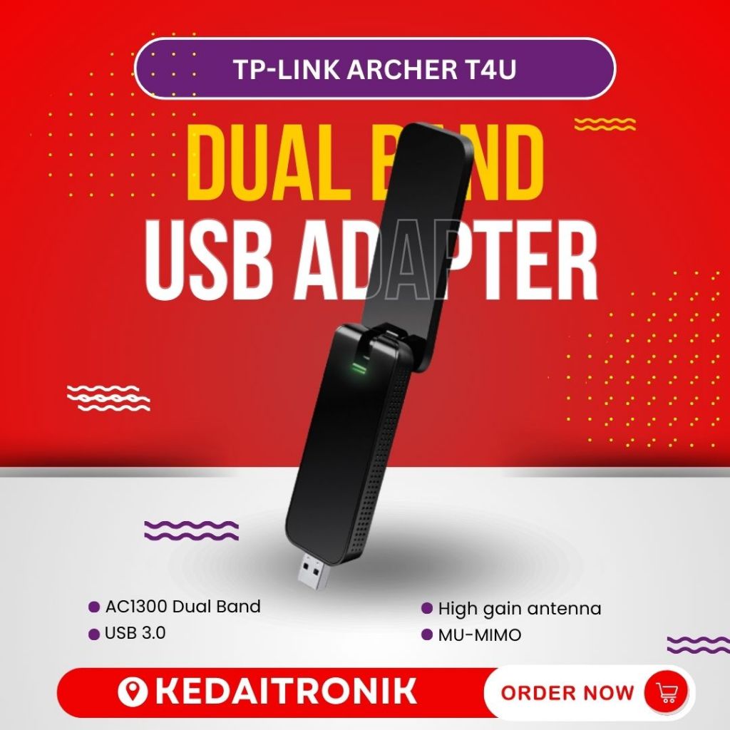 Wireless Adapter TP Link ARCHER T4U AC1300 TPLink ARCHER T4U Dual Band
