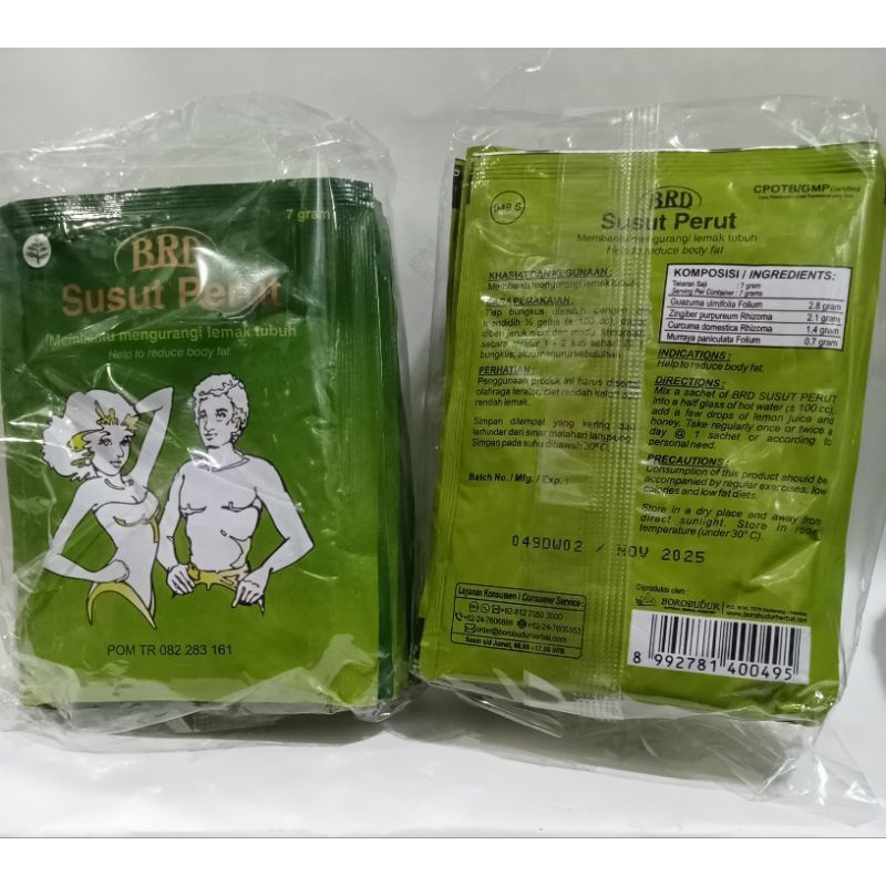 

Jamu susut perut Borobudur kemasan 1 pack isi 10 sachet @ 7gram