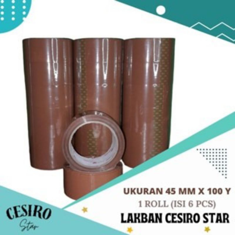 

Lakban Coklat 45mm x 100Y Cesiro Star (1 Roll Isi 6 Pcs)