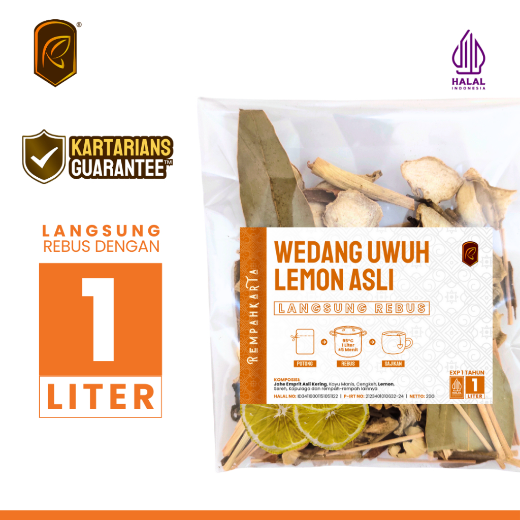 

REMPAHKARTA Paket Liter Wedang Uwuh Lemon (1 Liter)