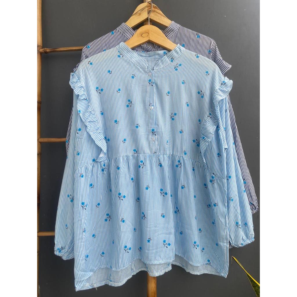 Tamara Blouse Rayon Bunga Blouse Salur Motif