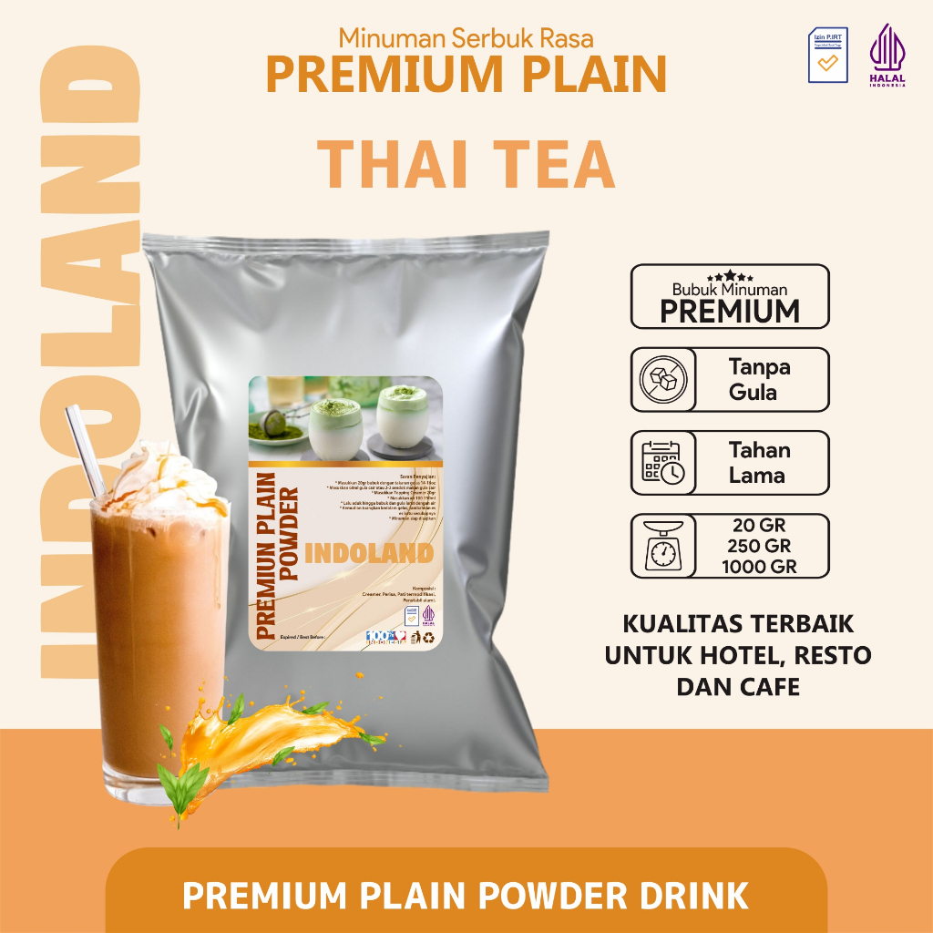 

Bubuk Minuman Plain Premium Tanpa Gula Rasa Thai Tea Plain Powder Drink No Sugar Thai Tea 250 gram / 1 kg