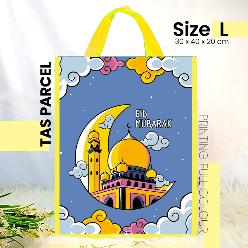 

TAS IDUL FITRI KUNING MASJID TS UKURAN SEDANG 30x40 - TAS PARCEL PRINTING / TAS LEBARAN