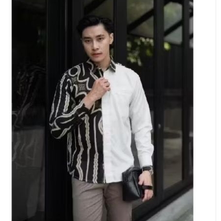 Kemeja Batik Pria NUC.ID Arya 04 (BW-Hitam)