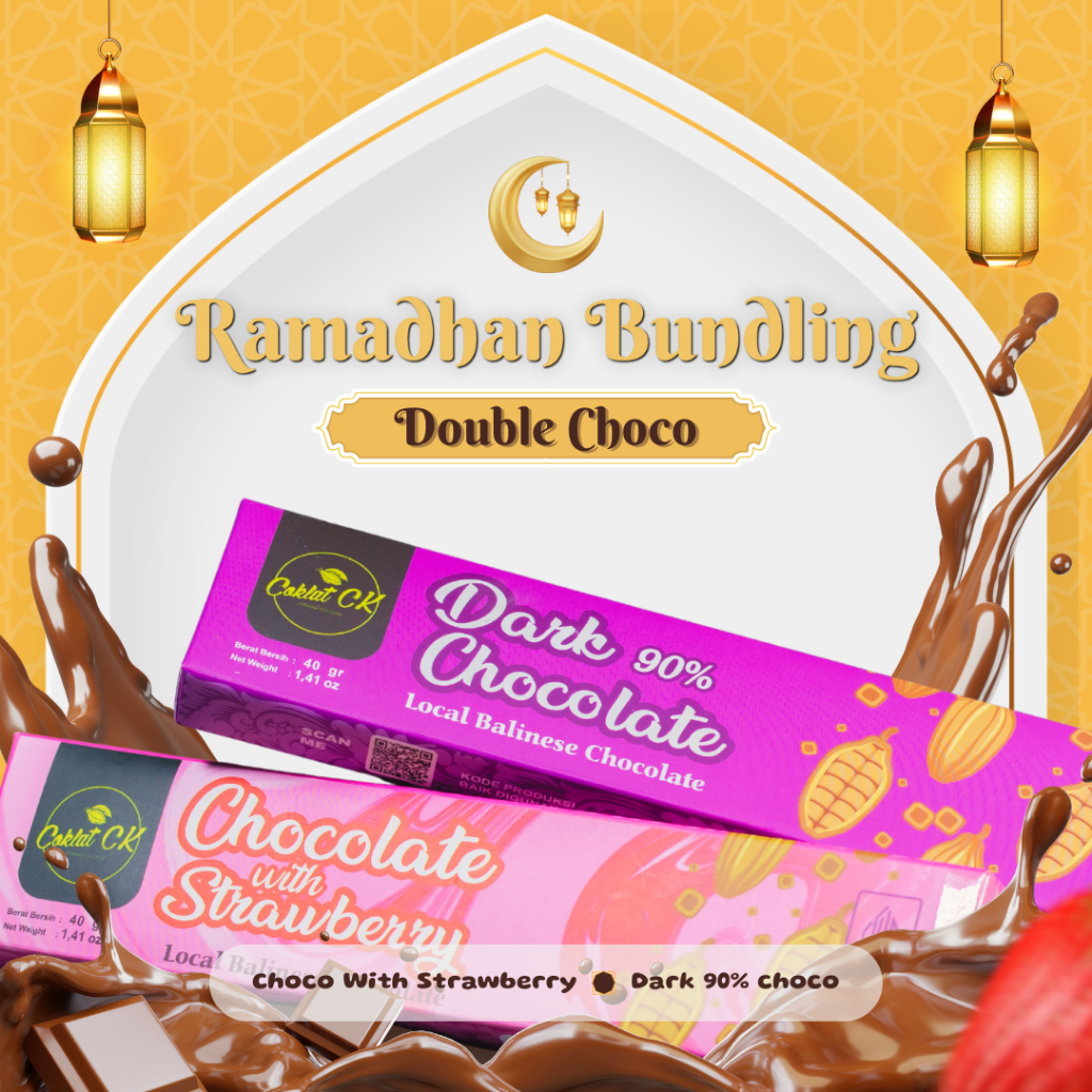 

CoklatCK - Bundle Chocolate Strawberry with Dark Choco 90% Cokelat Diet Coklat Bar Enak Manis