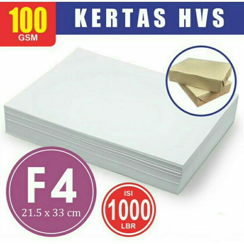 

Kertas Print Fotocopy HVS F4 100 GSM