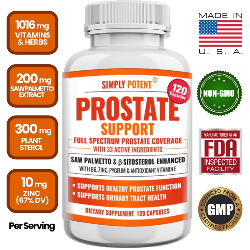 Prostate Supplements for Men, Saw Palmetto Prostate Health Support - 33 Vitamins & Herbs - Beta Sito