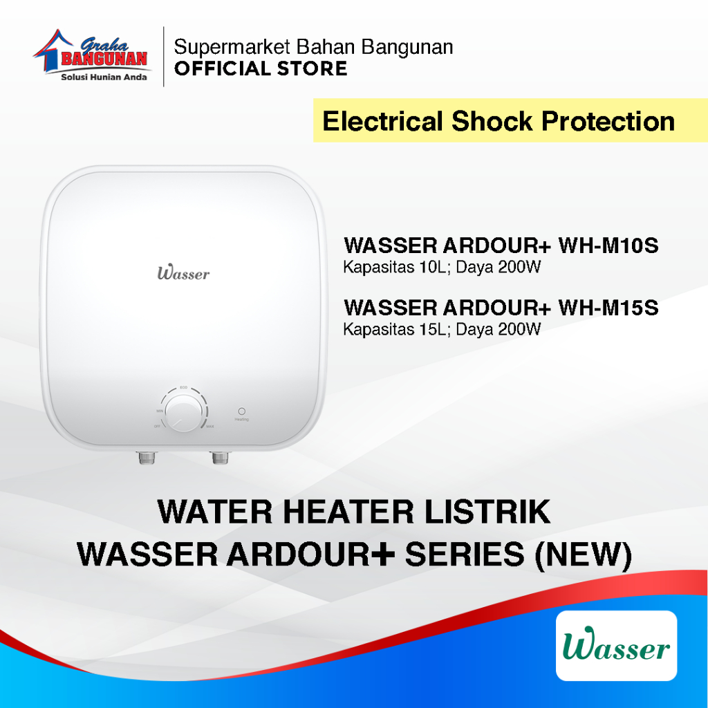 Wasser Ardour+ Pemanas Air Listrik 10L/15L Water Heater