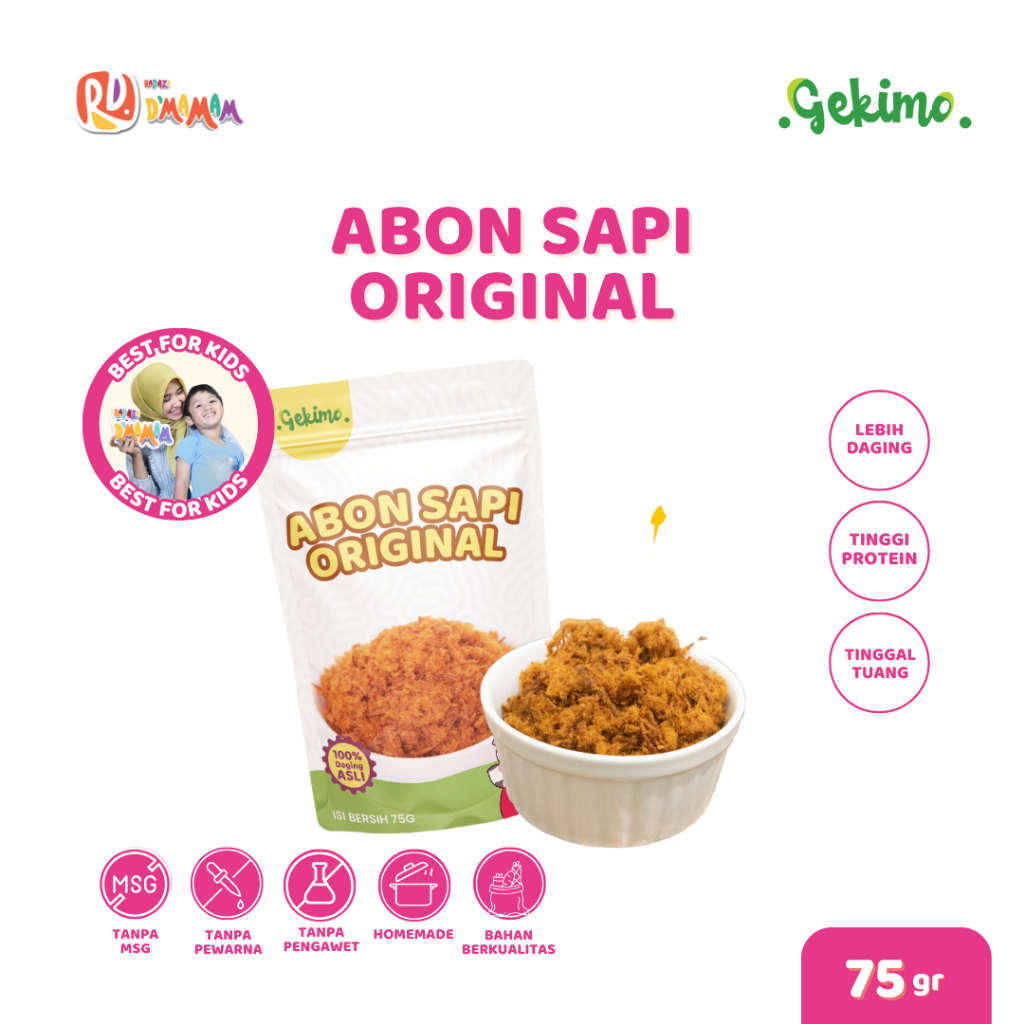 

D'MAMAM SBY Abon Sapi Anak MPASI 75g Travel Friendly Bebas Pengawet & MSG Gekimo