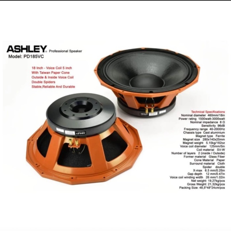 Speaker Ashley 18 inch " PD185VC"