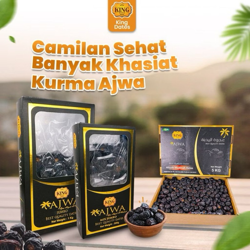 

(COD) 500 Gr Kurma Ajwa Original | King Dates Ajwa Jumbo | Kurma Nabi Premium Syifa Herbal Alami