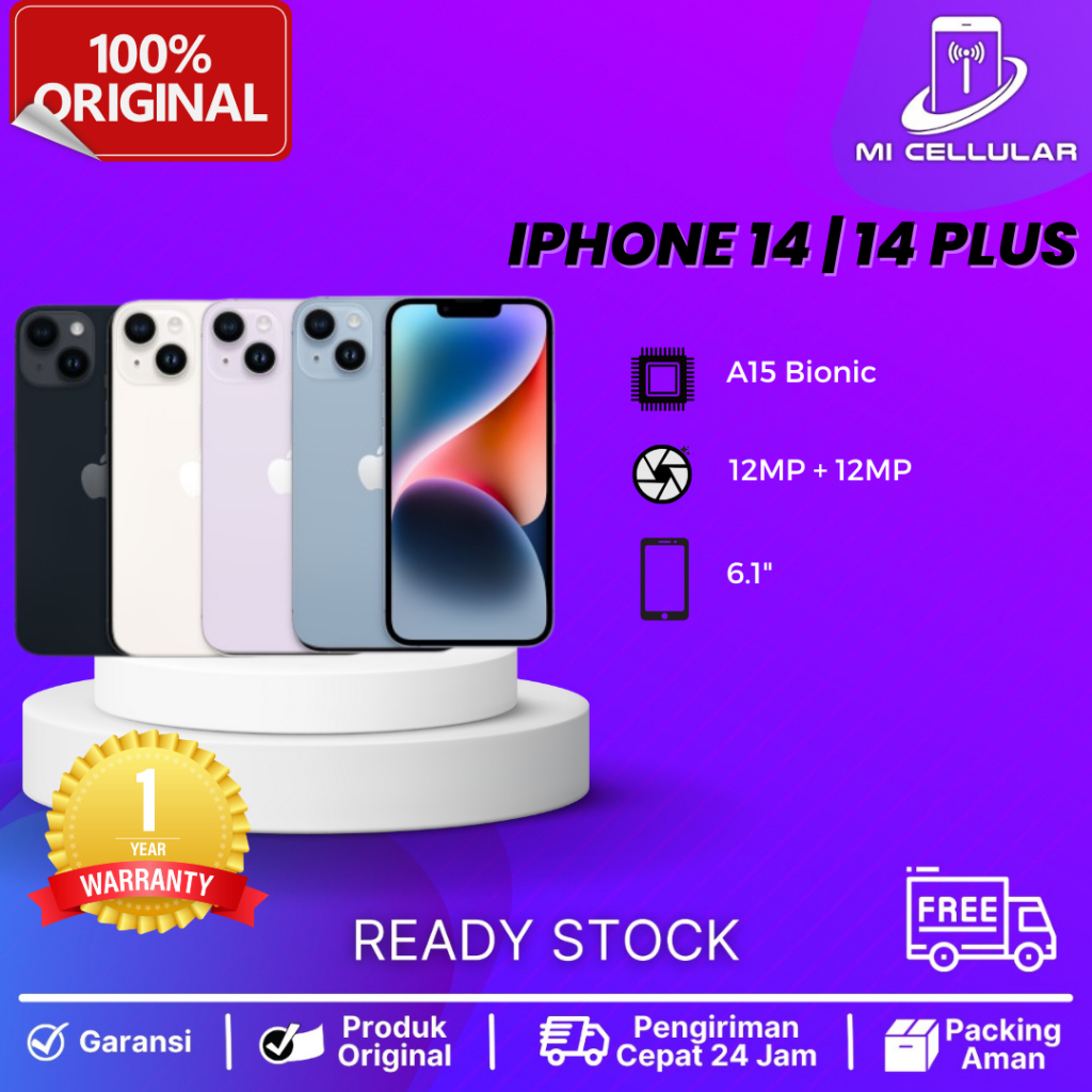 iPhone Apple 14 | 14 PLUS |128GB | 512GB GARANSI RESMI
