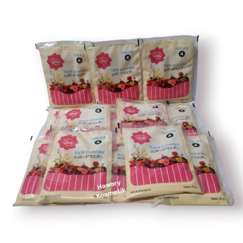 Viva Cosmetics Face Powder Satin Smooth Sachet No 4 Natural/Bedak Viva
