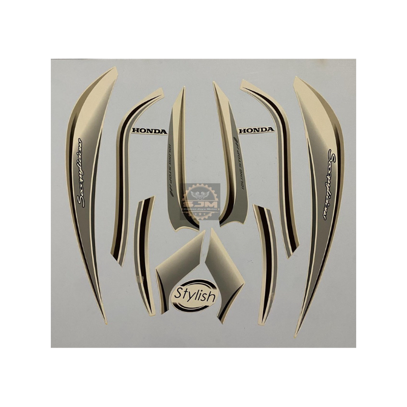 Stiker Striping Honda Scoopy Stylish 2018 Putih Original 100%
