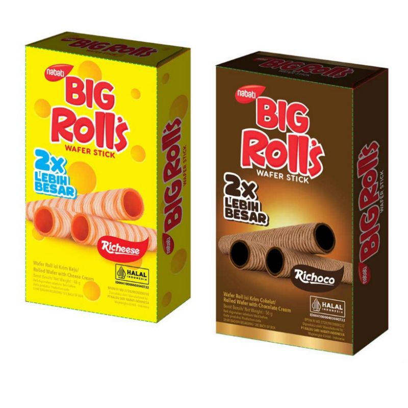 

Nabati big roll's wafer stick richeese keju richoco cokelat