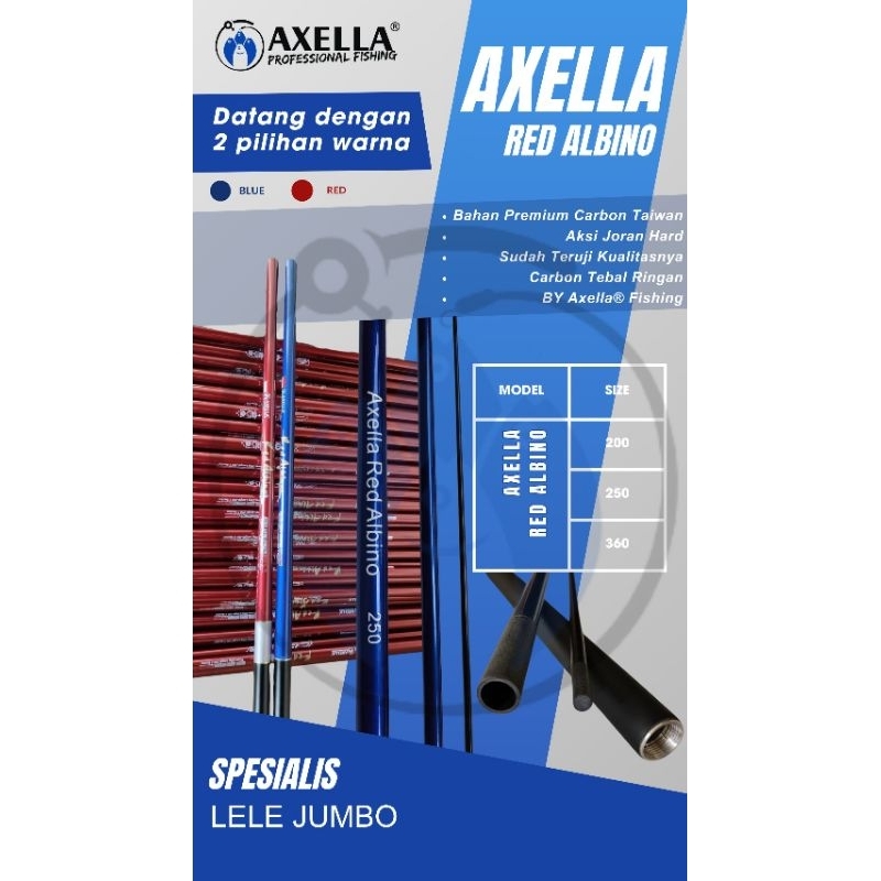 Baru Joran Tegek Axella Red Albino Spesialis Lele Carbon Taiwan